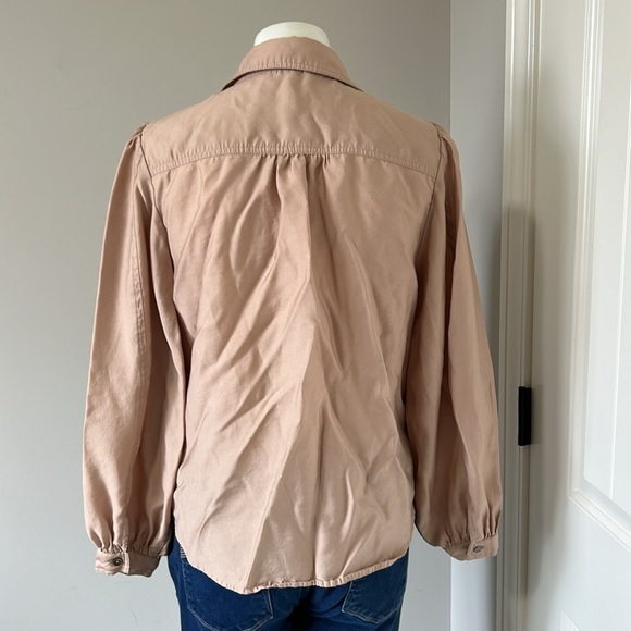 Current Air Sand Long Sleeve Button Front Puff Sleeve Top Shirt Blouse Top Sz S - Picture 5 of 10